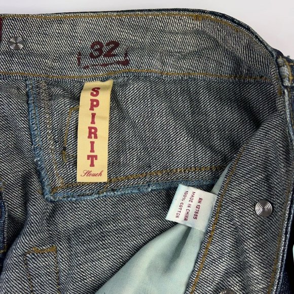 Superdry Mens Spirit Slouch Classic Straight Jeans Blue Wash Denim Zip 32 New - Picture 11 of 12